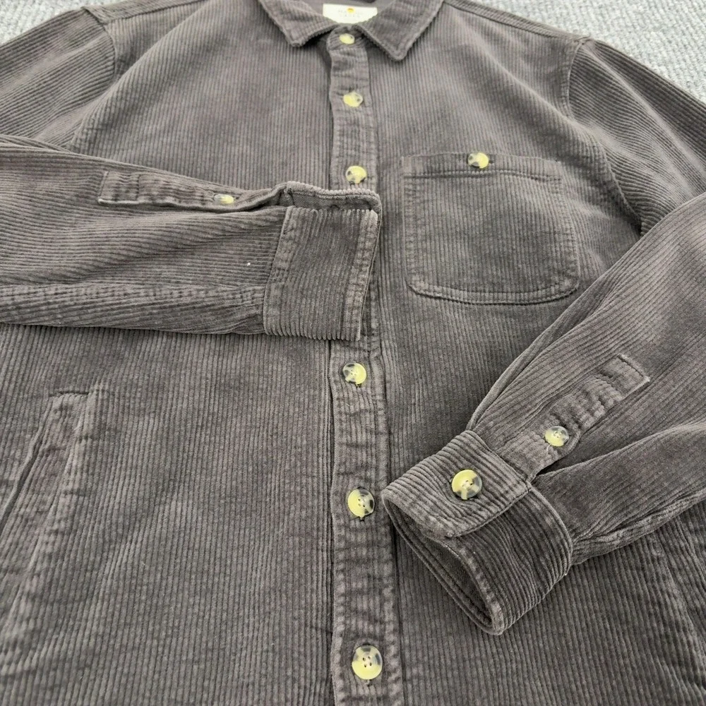 Marine Layer Shirt Jacket Mens M Dark Gray Cotton Corduroy Button Down Casual